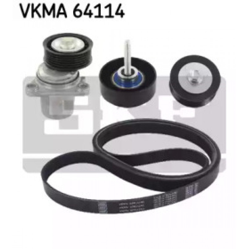 VKMA 64114 SKF Комплект поликлинових ременів (з роликами)